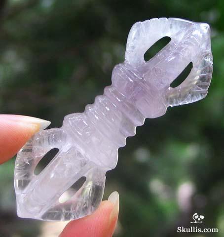 Amethyst Crystal Vajra-pestle, Pendant Amulet