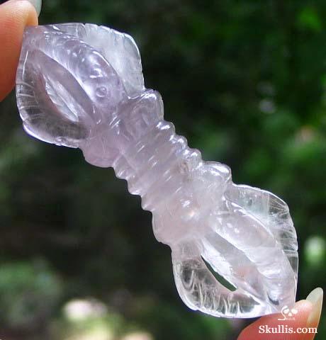 Amethyst Crystal Vajra-pestle, Pendant Amulet