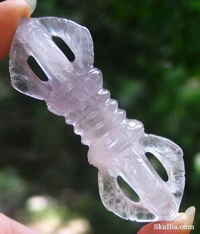 Amethyst Crystal Vajra-pestle, Pendant Amulet