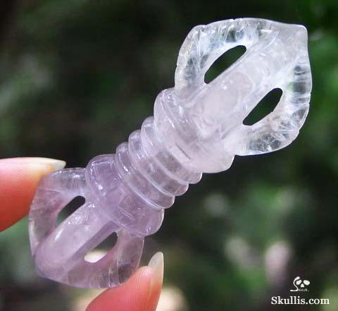 Amethyst Crystal Vajra-pestle, Pendant Amulet