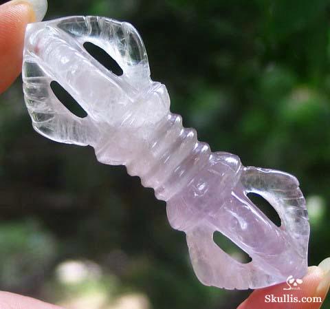 Amethyst Crystal Vajra-pestle, Pendant Amulet
