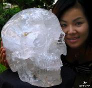 STUNNING TITAN 13.2" Quartz Rock Carved Crystal Skull, Super Realistic