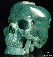 2.9" Australian Chrysoprase Carved Crystal Skull, Gemstone