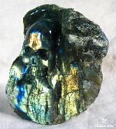 Stunning Flash 4.0" Labradorite Carved Crystal Skull Carving