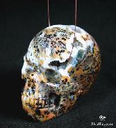 Geode 2.5" Ocean Jasper Carved Crystal Skull, Realistic