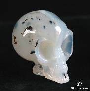 Geode 1.5" Agate Carved Crystal Alien Skull