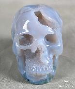 Stunning Hollow, Geode, 2.5" Green Moss Agate Carved Crystal Skull, Realistic