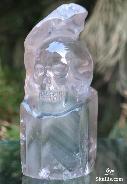 Original Green Phantom Quartz Rock Crystal Carved Crystal Skull