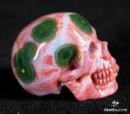 Geode, 1.2" Ocean Jasper Carved Crystal Skull Realistic