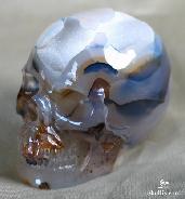 Translucent Geode 2.5" Agate Carved Crystal Skull, Realistic