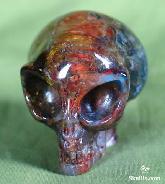 Top Quality, 1.3" Pietersite Carved Crystal Alien Skull