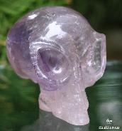 Rainbows, 2.6" Amethyst Carved Crystal Alien Skull, Quartz