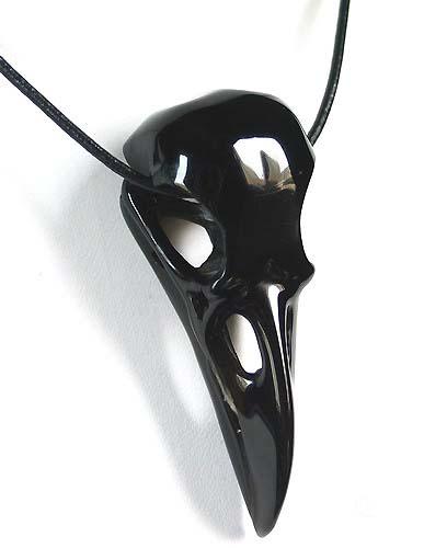 Black Obsidian Crystal Raven/Crow Skull