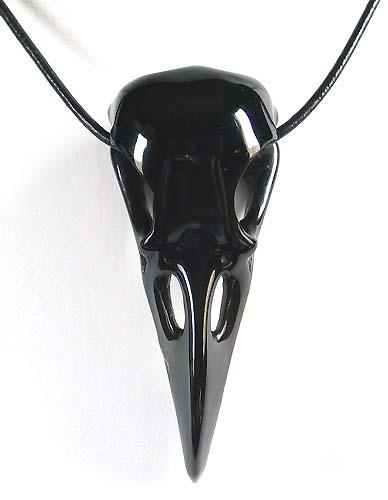 Black Obsidian Crystal Raven/Crow Skull