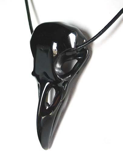 Black Obsidian Crystal Raven/Crow Skull