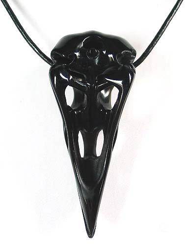 Black Obsidian Crystal Raven/Crow Skull