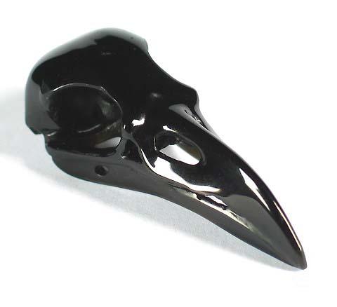 Black Obsidian Crystal Raven/Crow Skull