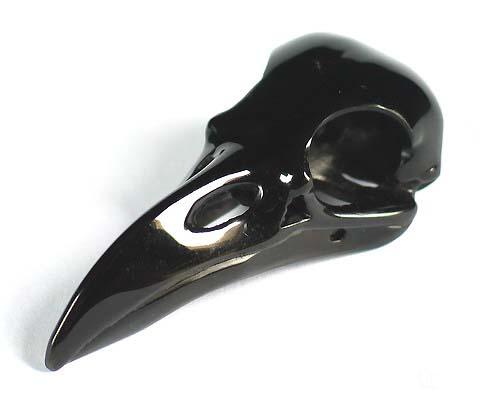 Black Obsidian Crystal Raven/Crow Skull