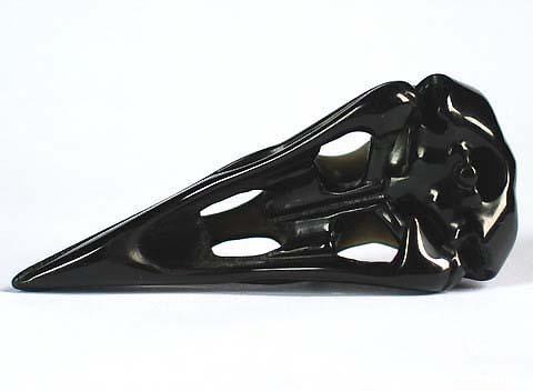 Black Obsidian Crystal Raven/Crow Skull