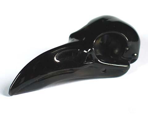 Black Obsidian Crystal Raven/Crow Skull