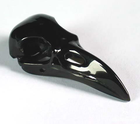 Black Obsidian Crystal Raven/Crow Skull
