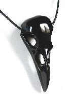 2.4" Black Obsidian Carved Crystal Raven/Crow Skull
