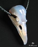  2.3" Agate Carved Crystal Raven/Crow Skull