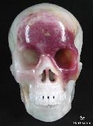 Gemstone, Biggest 4.7" Rubellite Tourmaline Carved Crystal Skull, SUPER Realistic, Hardness 7.2