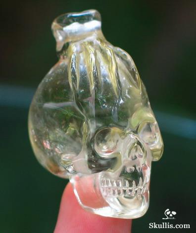 Citrine Skull with Bones Pendant