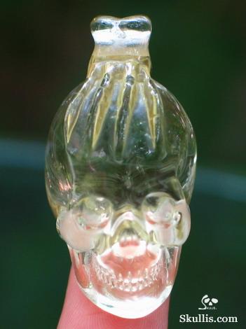 Citrine Skull with Bones Pendant
