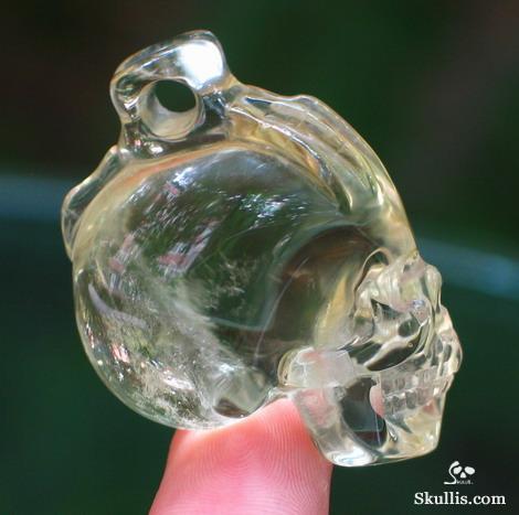 Citrine Skull with Bones Pendant