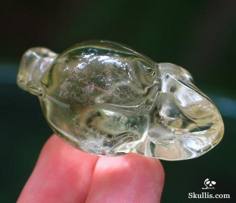 Citrine Skull with Bones Pendant
