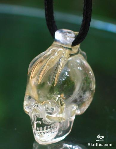 Citrine Skull with Bones Pendant