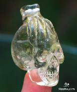 Top Quality 1.4" Citrine Carved Skull with Bones Pendant, Crystal