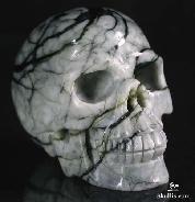 2.4" Chinese Picasso Jasper Carved Crystal Skull, Realistic