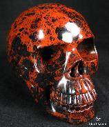 Huge 5.6" Mexican Mahogany Obsidian Carved Crystal Skull, Realistic