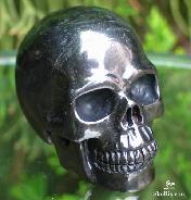 2.4" Hematite Carved Crystal Skull, Realistic