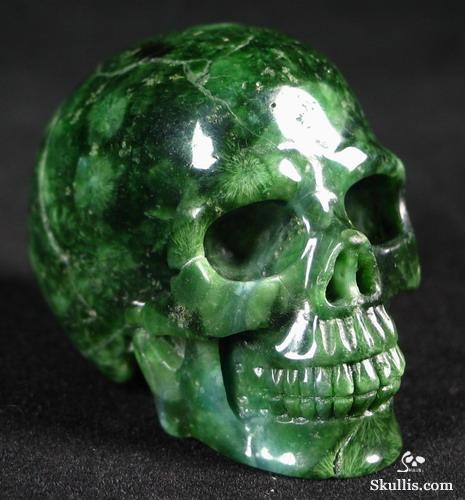 Green Coral Stone Crystal Skull
