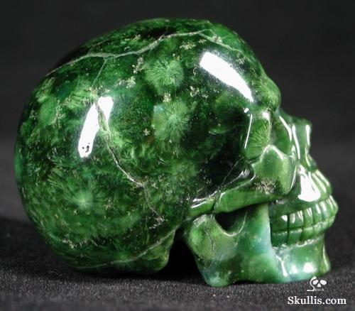 Green Coral Stone Crystal Skull