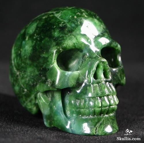 Green Coral Stone Crystal Skull