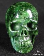 2.4" Green Coral Stone Carved Crystal Skull, Realistic