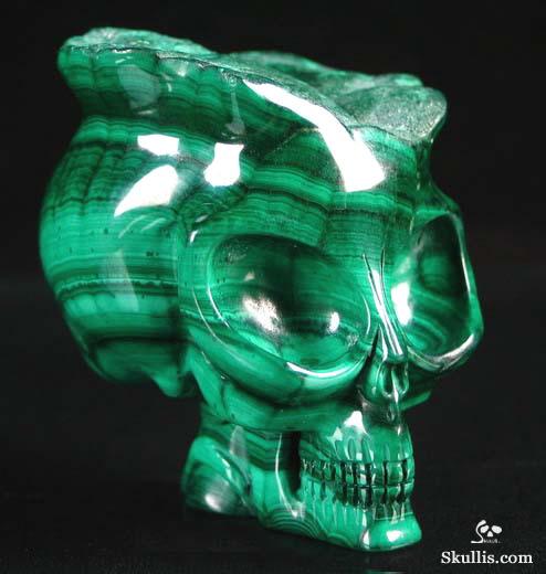 Malachite Crystal Alien Skull
