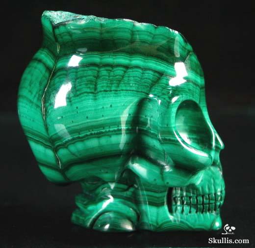 Malachite Crystal Alien Skull