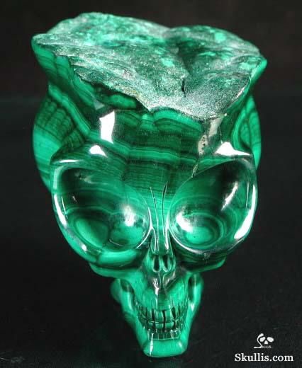 Malachite Crystal Alien Skull