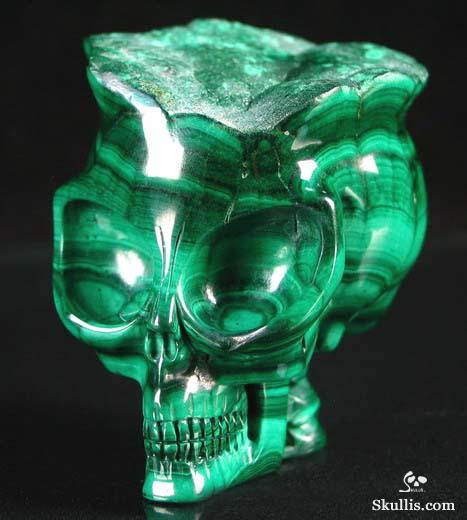 Malachite Crystal Alien Skull