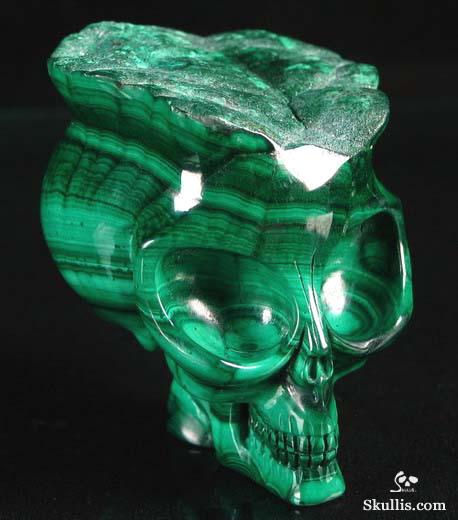 Malachite Crystal Alien Skull