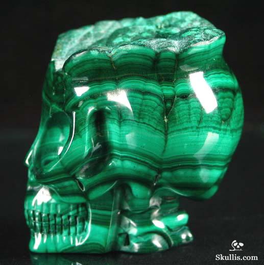 Malachite Crystal Alien Skull