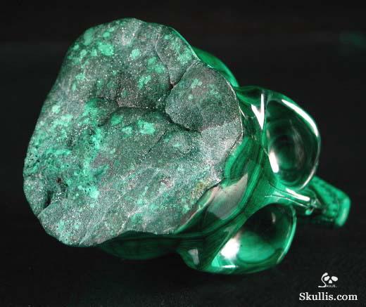 Malachite Crystal Alien Skull