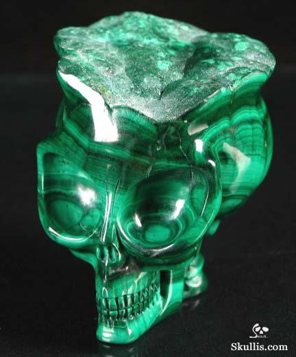Malachite Crystal Alien Skull