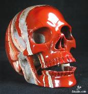 Large 4.2" Red Jasper Carved Singing Crystal Skull